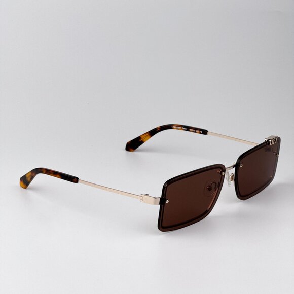 Off-White TAMPA Women Sunglasses Gold Brown Rectangular | Model OERI13N 7664